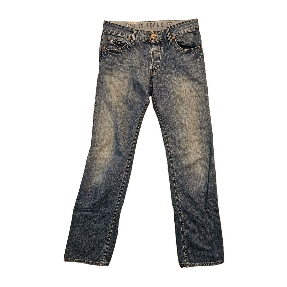 Guess Regular Straight Button Fly Jeans Med Blue Denim 32x33.5*‎ (*Tag 30x32)